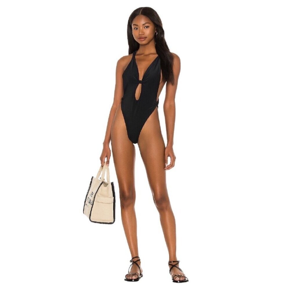 NWOT Lovers + Friends Medium Sabella Black One Piece Swimsuit MSRP $138